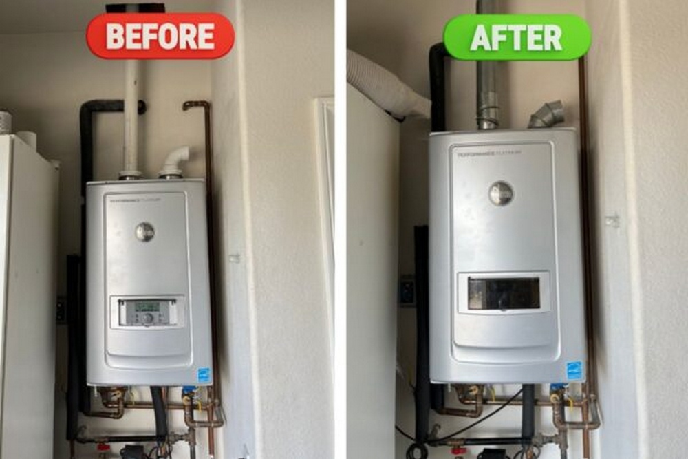 tankless hot water vent repair in Oceanside, CA.